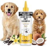 ROOFUS THE DOG Anti Itch Dog Shampoo &amp; Conditioner, Coconut for Dogs | Probiotic Hypoallergenic Formula - Coconut Kisses Scent - Itchy Skin Relief for Smelly Dogs - 3-in-1 Moisturizing Wash