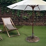 Straame 9KG Cast Iron Effect Parasol Base Floral Rose Garden Outdoor Umbrella view 6