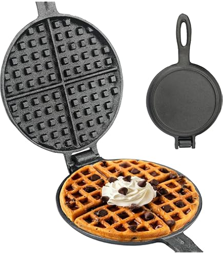 Amazon.com: ROME Chuckwagon Cast Iron Waffle Iron For BBQ Grill