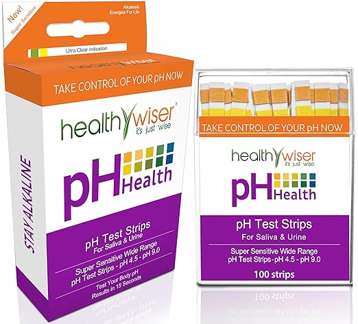 pH Test Strips 120ct + BONUS Alkaline Food chart PDF + 21 Alkaline Diet Recipes eBook For pH Balance, Quick and Accurate Results in 15 seconds, Check Your Acidic & Alkaline Level Using Saliva & Urine