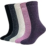 Wool Socks For Women Men 5 Pack-Winter Soft Thick Warm Hiker Boot Crew Socks