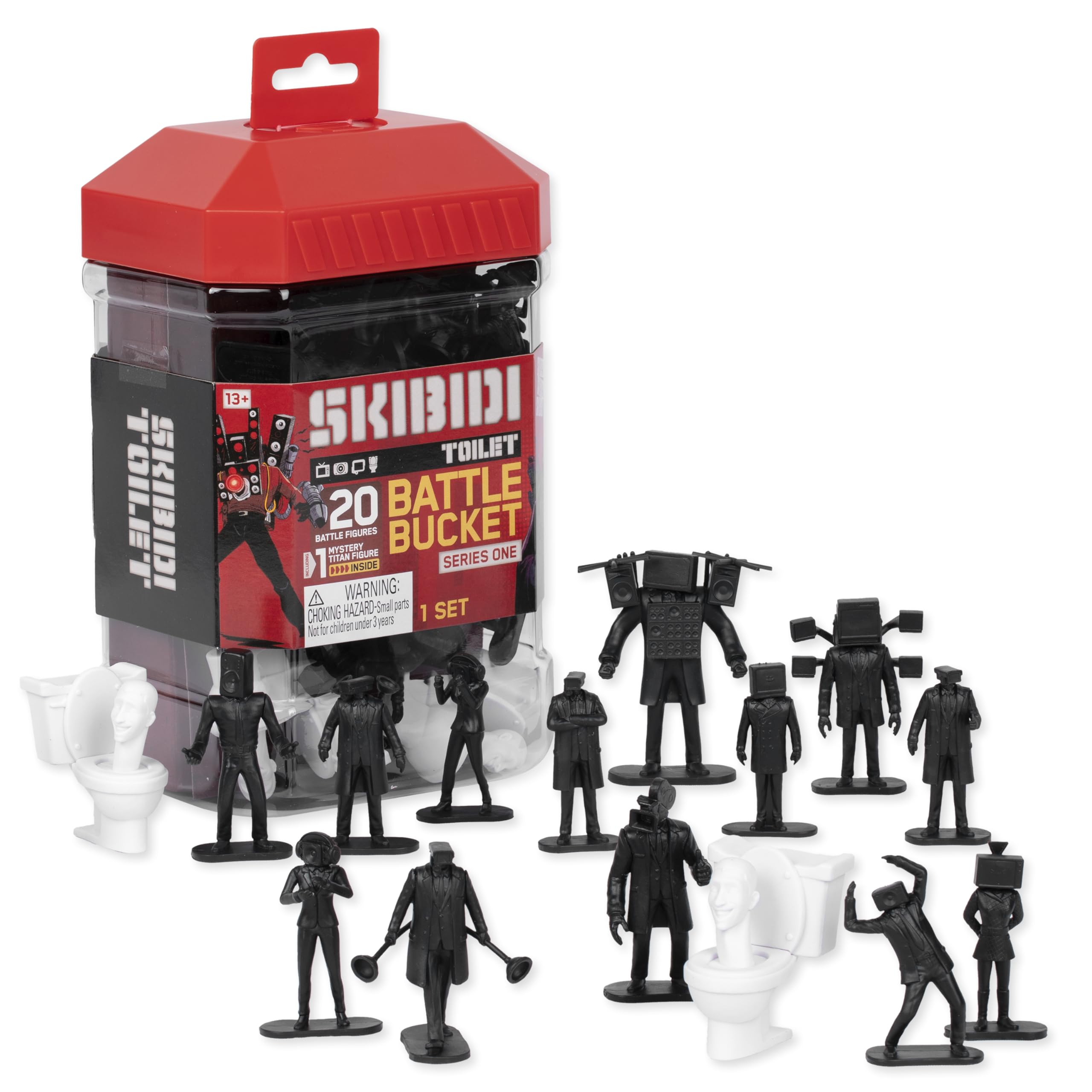 Skibidi Toilet Battle Bucket, Collectible Figures, Officially Licensed Merch