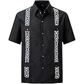 Men's Guayabera Shirts Short Sleeve Casual Snap Shirts