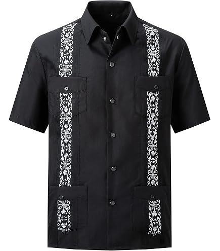 Amazon.com: MAXJON Men's Short Sleeve Cuban Guayabera Shirts Full