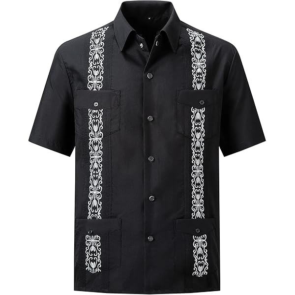Amazon.com: Men's Guayabera Shirts Short Sleeve Casual Snap