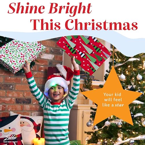 Winks Novelty Funny Santa Hat With 20 Blinking Color-Changing Light Up...