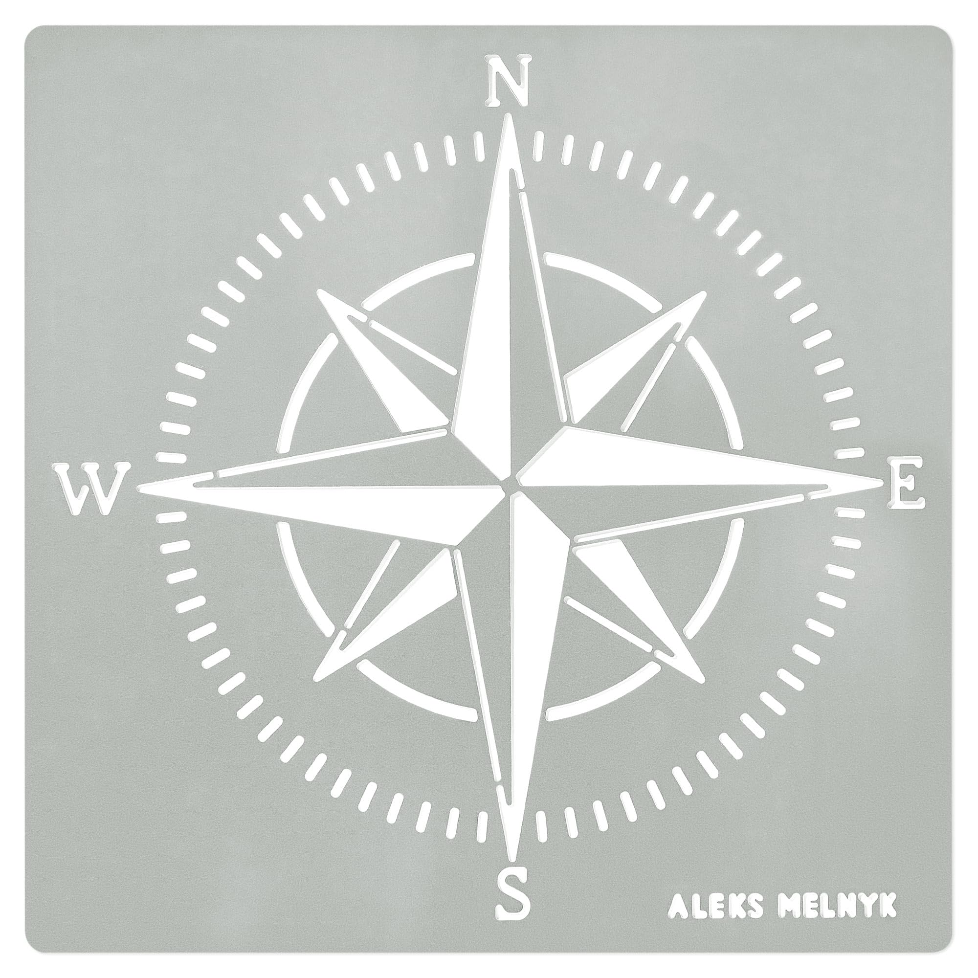 Aleks Melnyk No.72 Compass Rose Stencil, Nautical Stencil for Painting on Wood, Template Craft Wood Burning, Pyrography, Painting and Engraving, Patterns