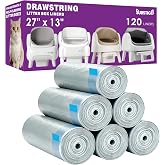 120 Count Bag for Neakasa M1 for Petpivot Autoscooper 11 12 Litter Box Bags | 27" x 13" Open Top Self-Cleaning Cat Automatic Litter Box Liners Unscented, Leak-Proof Tear-Resistant 9-11 Gal, Holds 23 LBS