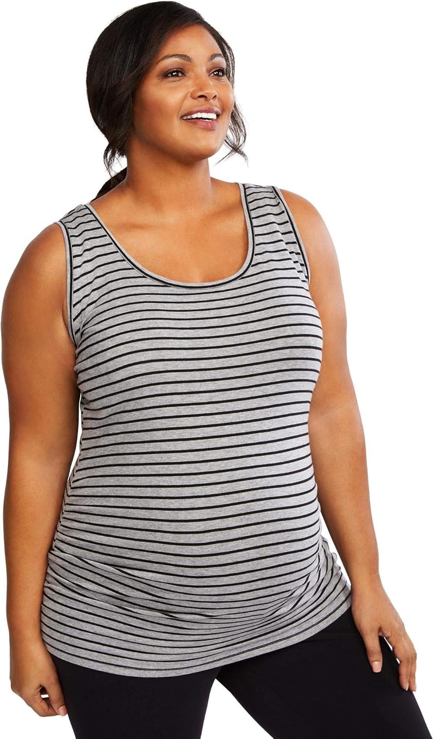Motherhood Maternity Women's Sleeveless Scoop Neck Side Ruched Tank Top at  Women’s Clothing store