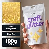 Hemway Gold Holographic Glitter 100g Microfine for Crafts Resin Nail view 2