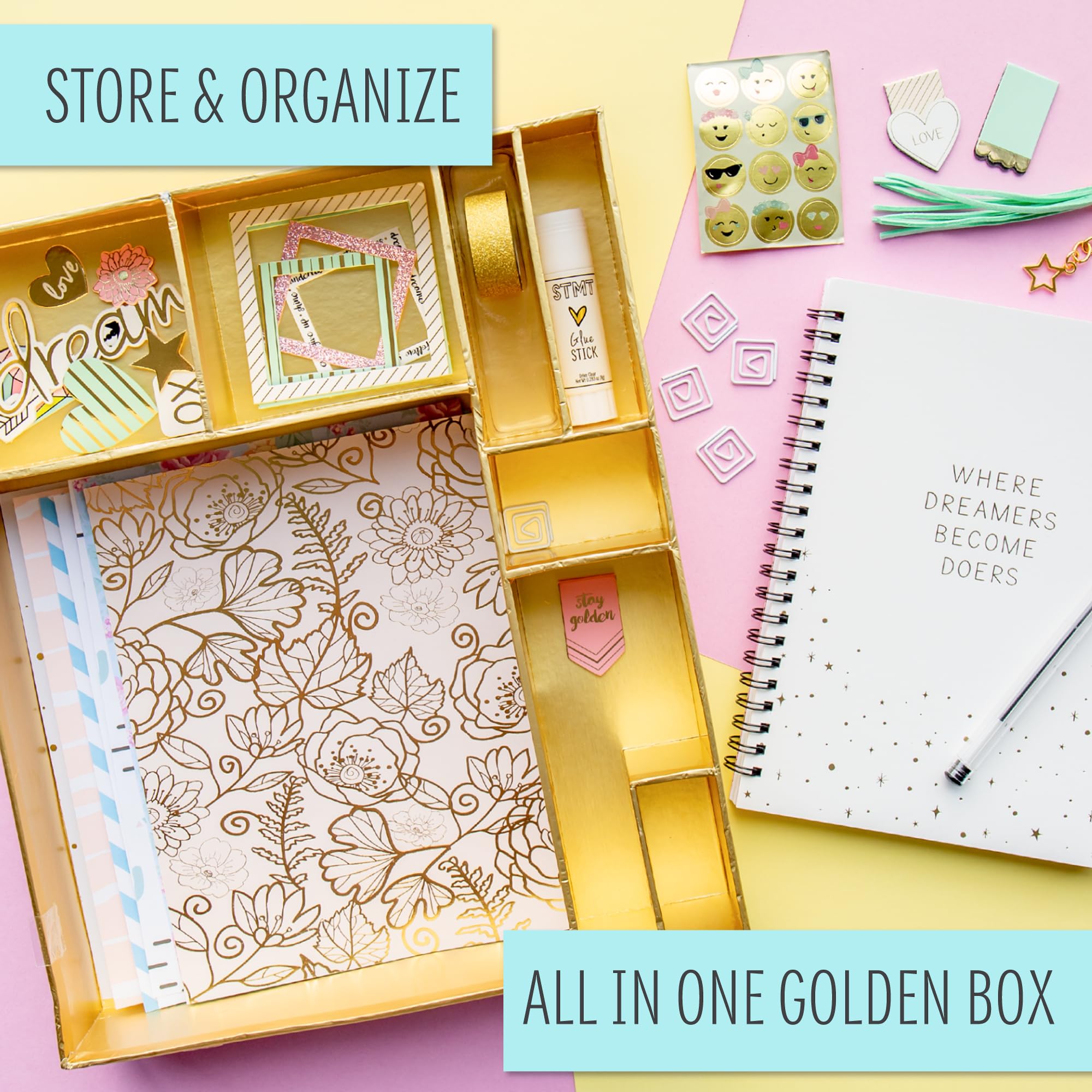 STMT D.I.Y. Dreamers Become Doers Journaling Set, Stationery Set, Bullet Journal Kit, Journaling Kit, Journals for Teen Girls, DIY Journal Set for Girls Ages - 8+