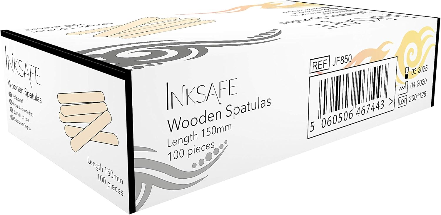 Inksafe Pack of 100 Wooden Waxing Spatulas Wax Applicator Sticks/Tongue Depressors for Hair Removal Tattoo - Image 4