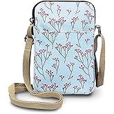 FuninCrea Crossbody Phone Purse Canvas Small Crossbody Bags for Women, 3-Layer Pockets Phone Bag with Adjustable Strap