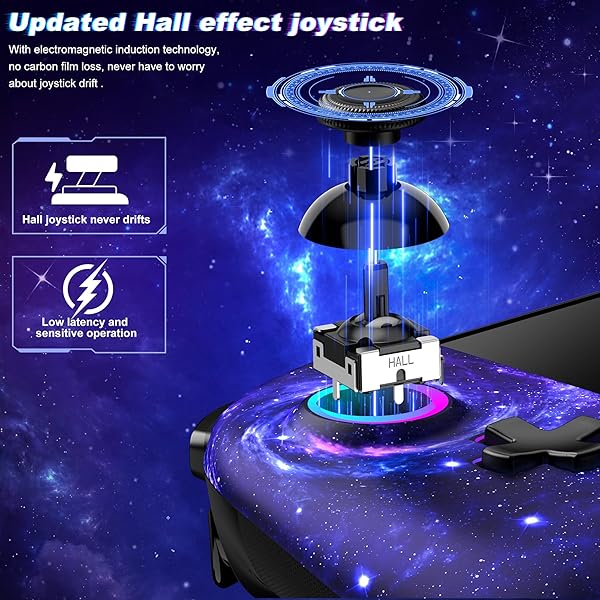 GAMMEEFY SWITCH CONTROLLERS, HALL EFFECT JOYSTICK SWITCH JOYPAD FORSWITCH/OLED, FULL-SIZE GRIP WIRELESS SWITCH PRO CONTROLLER WITH 9 COLOR LIGHTS. IDEAL FOR THOSE WHO PREFER HANDHELD MODE