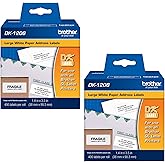 Brother Genuine DK-1208 Die-Cut Large Address Labels, Long Lasting Reliability, Die-Cut Large Address Paper Labels, 400 Labels per Roll, (1) Roll per Box - DK1208 (2)