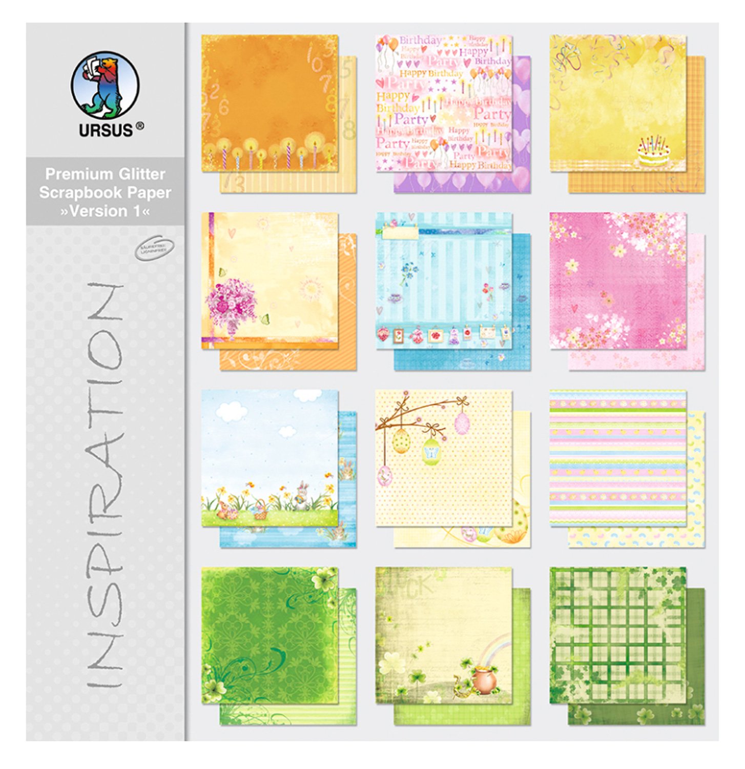 Ursus Premium Glitter Scrapbook Paper Pad