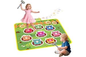 M SANMERSEN Whack A Mole Game Toys for Kids, Toddler Toys for Ages 2 3 4 5 Whack A Mole Game Playmat with 2 Hammers, Birthday Gifts for Kids Boys Girls Family Games Party Favors