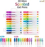 abeec 20 Scented Mini Gel Pens Set with Case Glitter Neon Pastel view 2