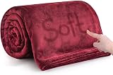 MOONLIGHT20015 Fleece King Blanket 270x230 cm Burgundy 400 GSM Silk Touch