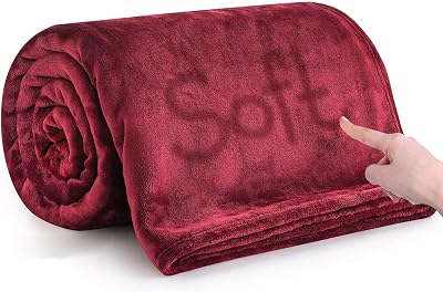 MOONLIGHT20015 Fleece King Blanket 270x230 cm Burgundy 400 GSM Silk Touch