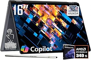 HP OmniBook X Flip (Next Gen Envy x360) 2 in 1 Touchscreen Laptop (16" FHD+, AMD Ryzen AI 5 340(> Intel i7-1355U), 16GB DDR5, 512GB SSD), AI Copilot+ PC for Creator, Designer, w/Stylus, Win 11 Pro