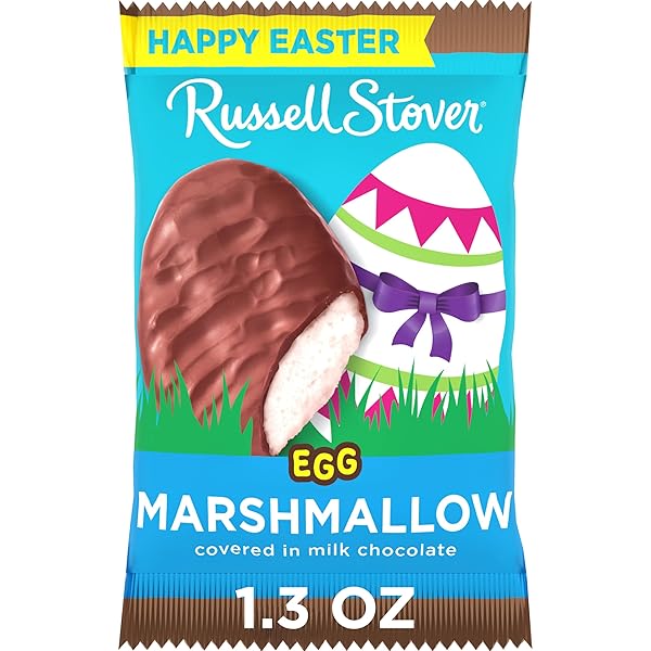 RUSSELL STOVER EASTER MARSHMALLOW MILK CHOCOLATE EASTER EGG, 1.3 OZ. (PACK OF 18)