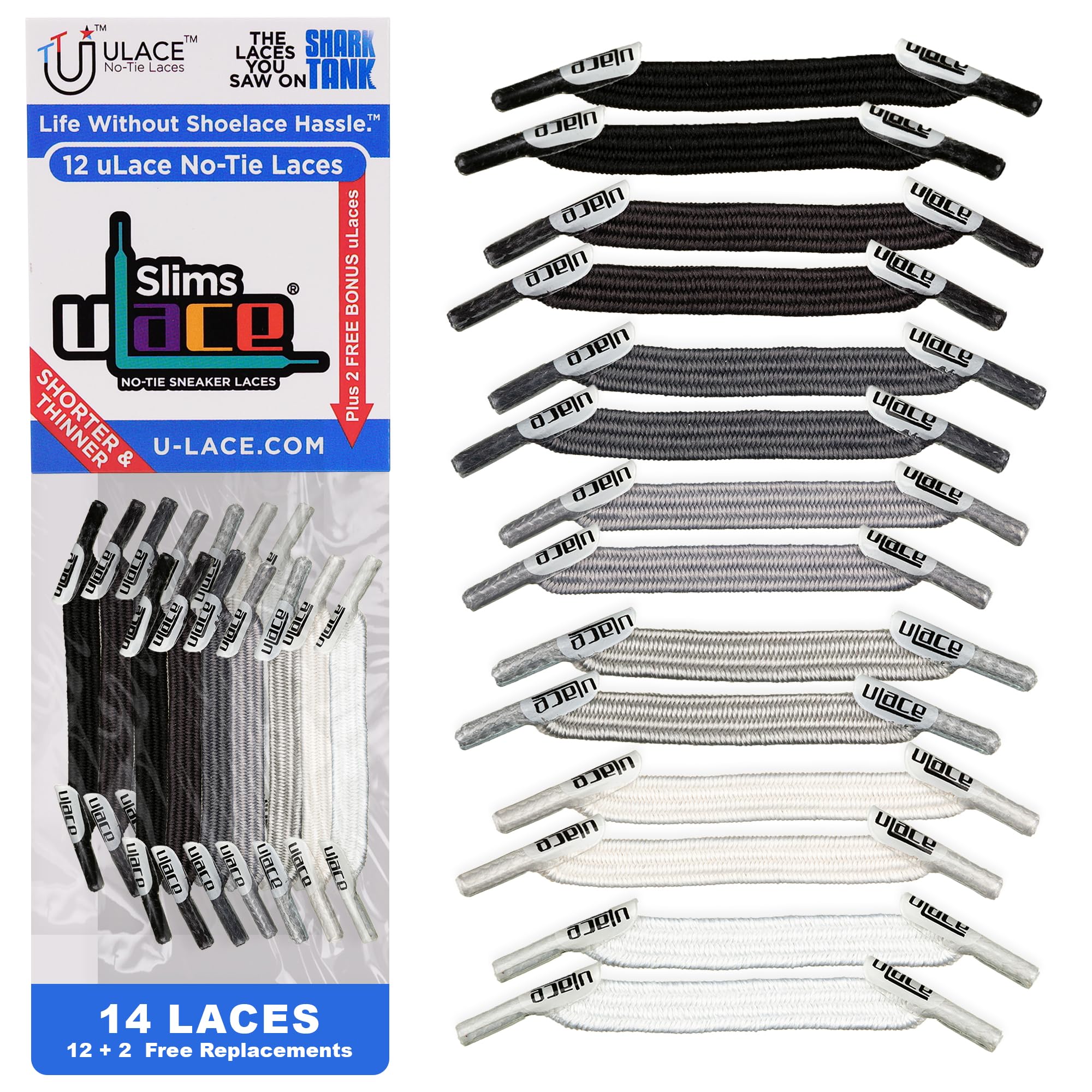 uLace Slims Double Pack - Graydient Multi-Color