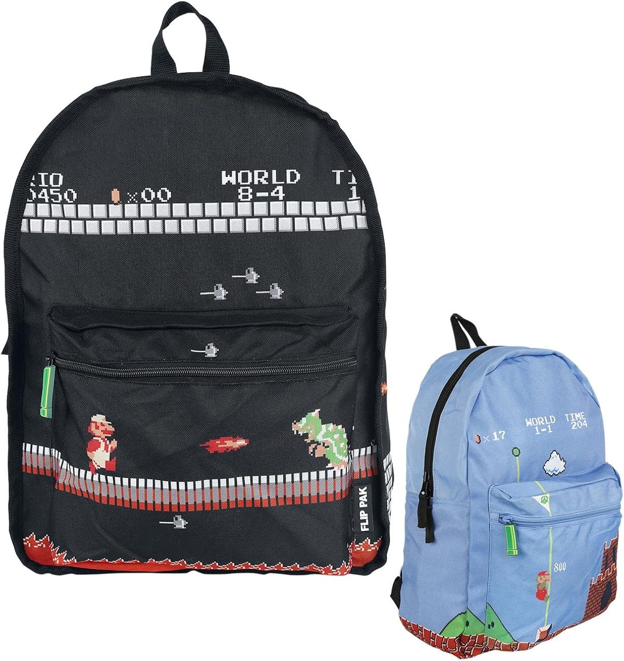 Super Mario Classic Retro Reversible School Backpack, 42 cm, Black