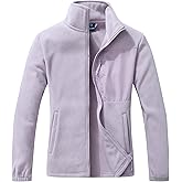 GIMECEN Women's Full Zip Soft Polar Fleece Jacket Outdoor Recreation Coat with Pockets Long-Sleeve Comfortable Outerwear