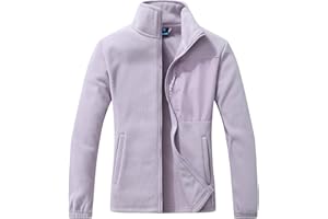 GIMECEN Women's Full Zip Soft Polar Fleece Jacket Outdoor Recreation Coat with Pockets Long-Sleeve Comfortable Outerwear