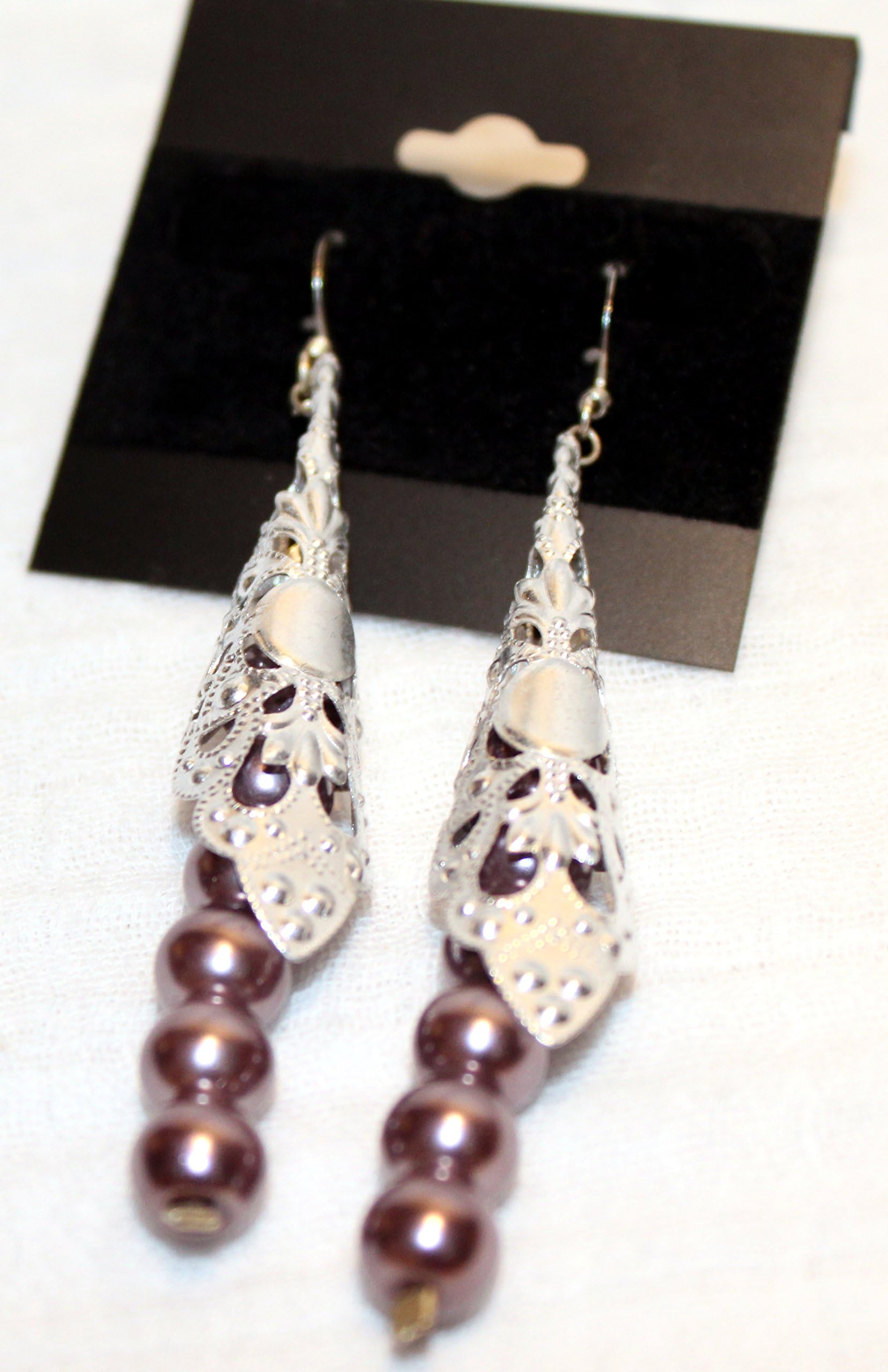 Silver & Glass Pearl Earrings