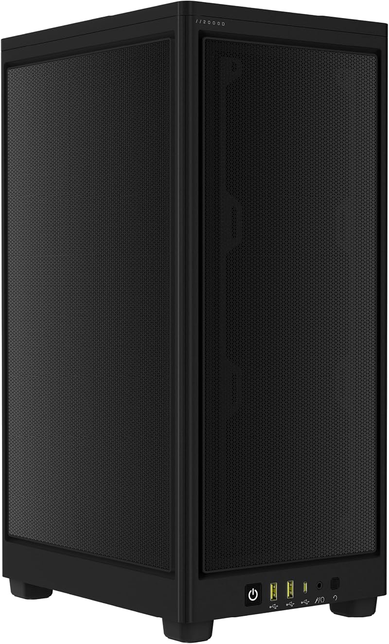 Corsair 2000D AIRFLOW Mini-ITX PC Case Steel Mesh 3-Slot GPU USB-C Black