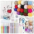 Aeelike Learn to Crochet Kits for Beginner, Crochet Starter Kit with Everything,1093 Yards Acrylic Yarn for Crocheting, 78pcs Crochet Set and Step-by-Step Instruction for Beginners Tote Storage Bag