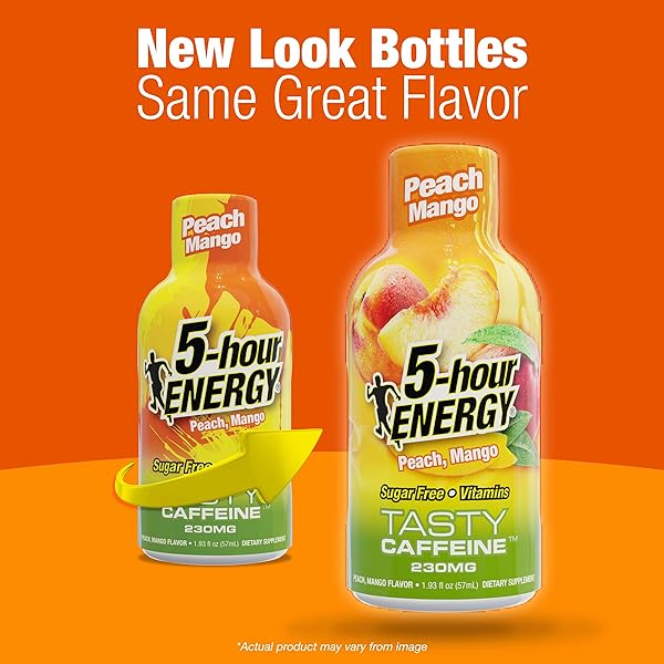 5-HOUR ENERGY PEACH MANGO FLAVOR, 30 COUNT, 1.93 FL OZ ENERGY SHOT, EXTRA STRENGTH, AMINO ACIDS, B VITAMINS, SUGAR FREE AND ZERO CALORIES