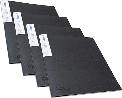 Rapesco 1642 Presentation Folder Antibacterial 10 Pockets A4 Black Pack of 4