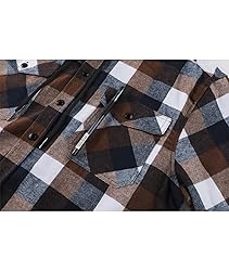ZITY Men's Flannel Hoodie Shirts Casual Button Down