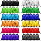 HEWASME 120PCS Drawstring Backpack,Drawstring Bags,Sport Bag Bulk Gym Cinch Bag Sack for Women Men Outdoor Sports,12 Colors (120PCS)