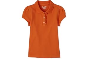 The Children's Place girls Short Sleeve Ruffle Pique Polo