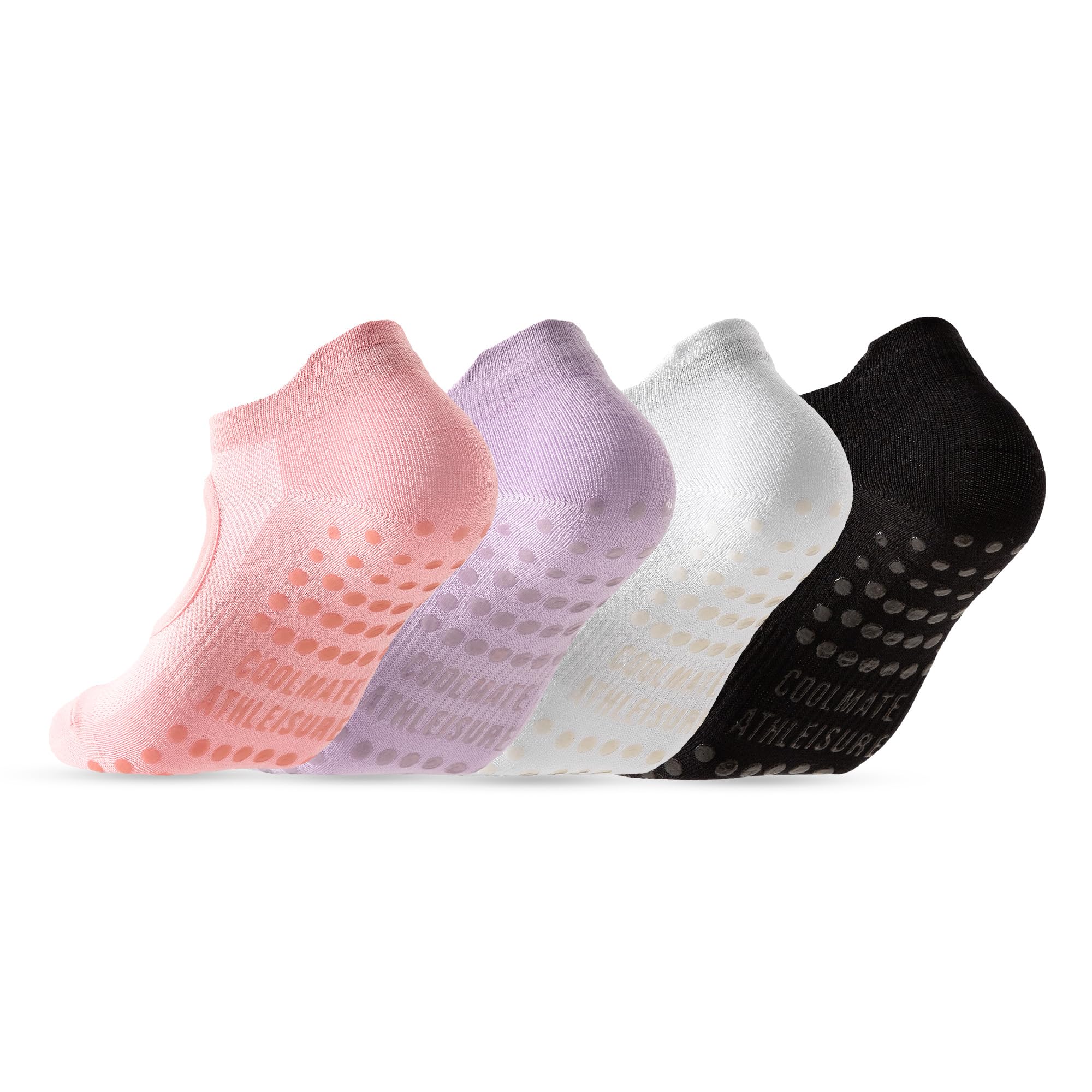 CoolMate Pilates Socks with Grips for Women, Yoga Socks, Crew Non Slip Women for Workout, Barre, Pilates Gifts