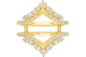 SHELOVES JEWELRY SHELOVES Vintage Ring Enhancer for Engagement Rings Curved Enhancer Guard Ring 925 Sterling Silver Sz 5-10