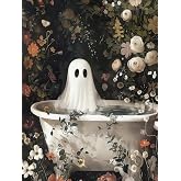GOUOYANA Halloween Diamond Art Kits for Adults, Ghosts Diamond Painting | Diamond Painting Kit,Full Round Drill Diamond Art for Beginners,DIY Diamond Dot Gem Art, Home Wall Art (12×16 Inches)