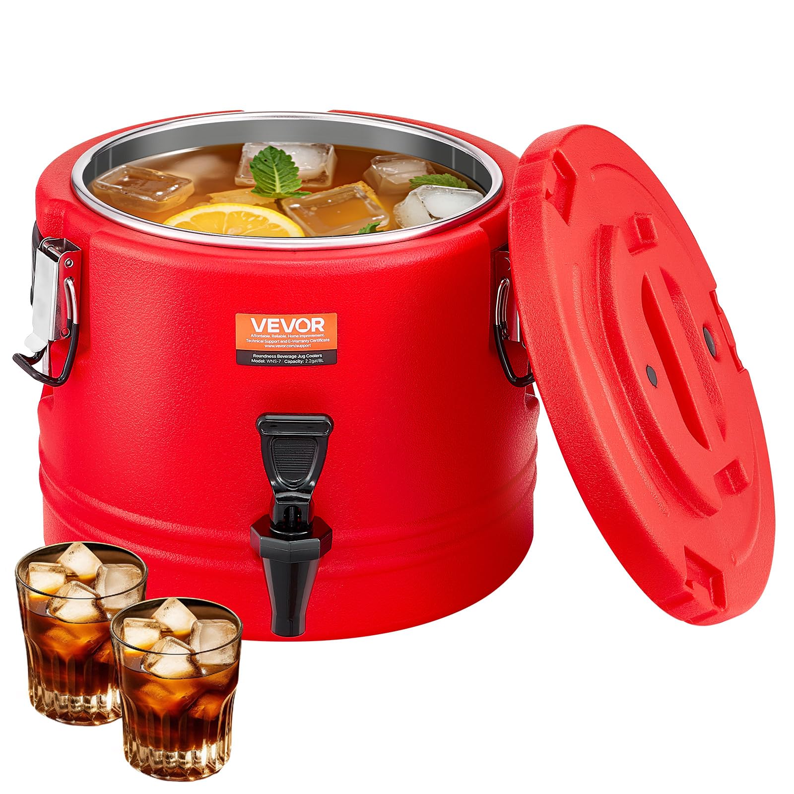 Photo 1 of ***MISSING TOP*** VEVOR Insulated Beverage Dispenser, 2.2 Gal/8L Thermal Hot and Cold Drink Server Dispenser with Spigot, Food-Grade Cooler Jug with 304 Stainless Steel Interior, for Tea Coffee Restaurant Outdoor