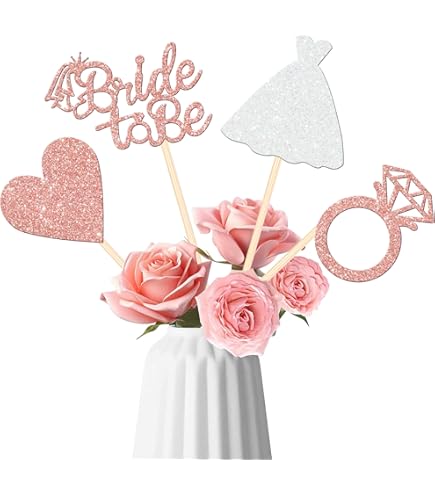 Gyufise 12Pcs He Asked She Said Yes Centerpiece Sticks Double Sided Love Heart I Do Ring Table Centerpiece Sticks For Wedding Engagement Bridal Theme