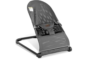 Lfhiwhd Baby Bouncer,Baby Bouncer Seat,Portable Infant Bouncer with 3-Point Safety Harness,Ergonomic Bouncy Seat, Newborns Bouncer for Babies 0-6 Months up to 20lbs,ASTM-Certified(Mesh Grey)