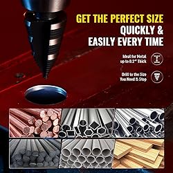 ZELCAN 1PC M2 Step Drill Bit, Faster Drilling Step