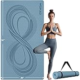 WOHAO Large 76"x40"x0.4" Yoga Mat - Extra Width & Thick Non-Slip Exercise Mat, Versatile for Stretching, Yoga Studio, Gym, Home & Indoor/Outdoor Workouts
