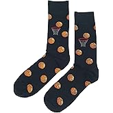 SockFly Basketball Game Dress Socks Funny Novelty Crazy Fun Design Men Size 8-12 Cotton Casual Crew Colorful Funky Fancy Socks Gift for Men