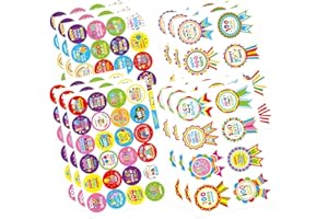 DUJAA 192 PCS Happy 100 Days of School Stickers for Kids, 100th Day Smarter Badge Reward Stickers, Teacher Reward Smarter Sticker School Party Favors