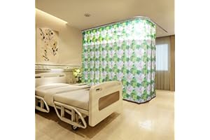 CD CUSTOM DRAPERY Hospital Privacy Cubicle Curtain, with MESH and Grommet TOP, Washable and Flame Retardant (5' Wide X 8' Long, Green)