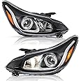 TUSDAR Headlight Assembly Set for 2019 2020 2021 Chevy SPARK OEM Replacement Headlamp Chrome Housing without bulbs, Driver and Pseenger Side